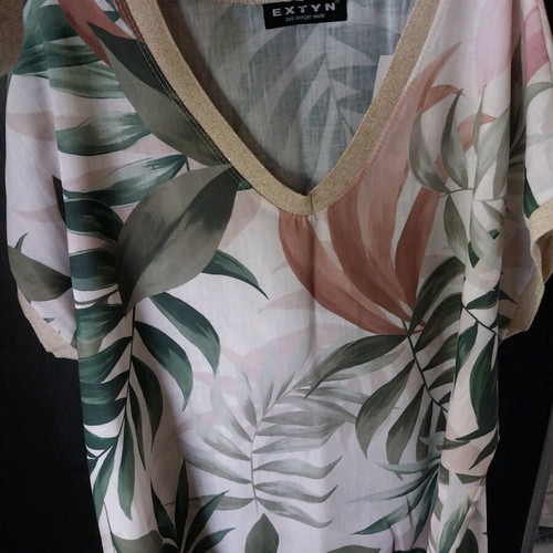 Extyn blouse new, white and beige, size L - XL