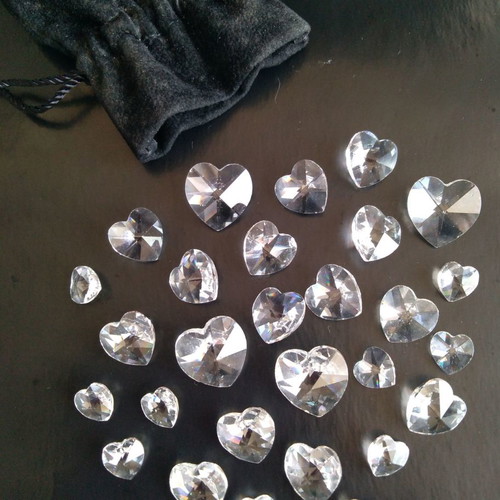 Swarovski Crystal Hearts καρδούλες σαν καινούργιο με πουγκάκι