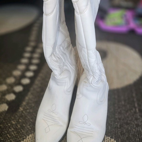 Women's boots used, white, size 37