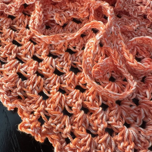 Handmade Crochet Bandana Beige and Orange