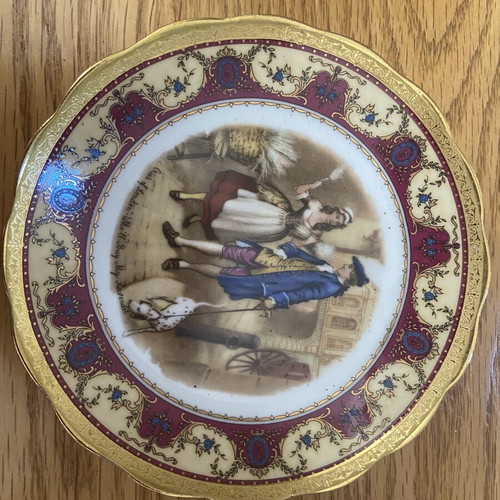 Studio Elisabeth collectible porcelain plates set of 6 handpainted with 22K gold used