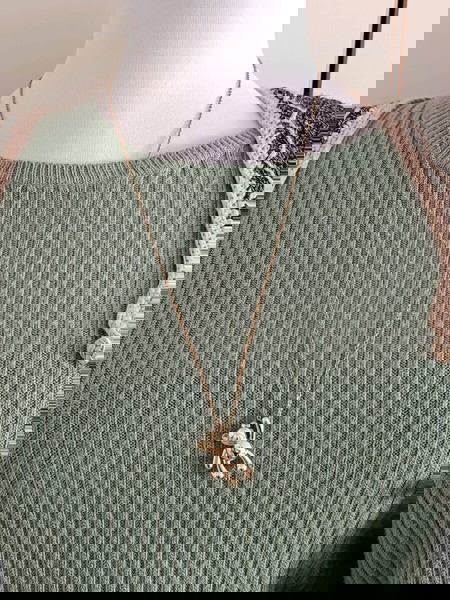 Ατσάλινο Κολιέ με Κρεμαστό Αρκουδάκι 18Κ – Stainless Steel Necklace with Brass 18Κ Teddy Pendant