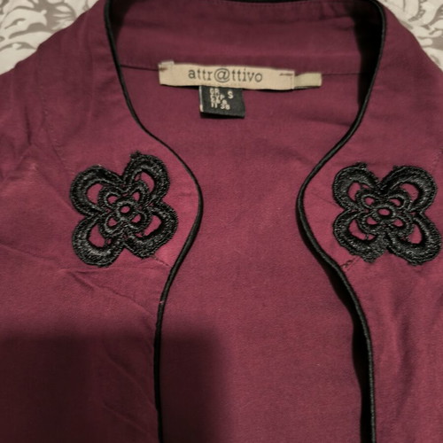 Attrattivo dress size S like new, burgundy with black details