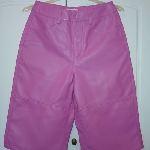 LeGer long shorts pink new faux leather