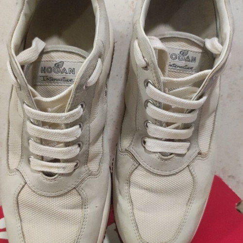 Hogan Interactive sneakers, ivory and pale green