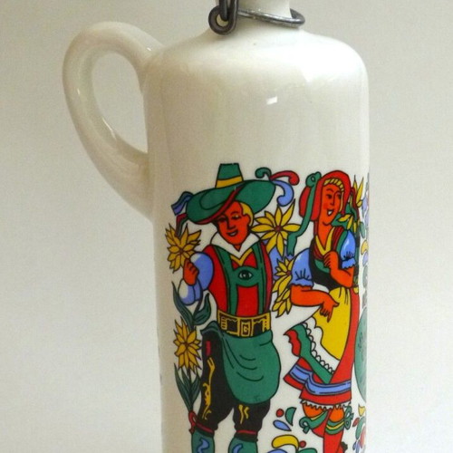 Anton Riemerschmid ceramic liqueur bottle 700ml with Paul Neu Bavarian costume design