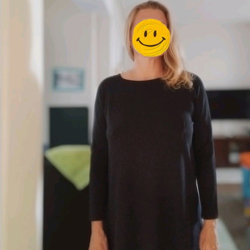 Wool long-sleeve blouse size M, black made of pure virgin wool