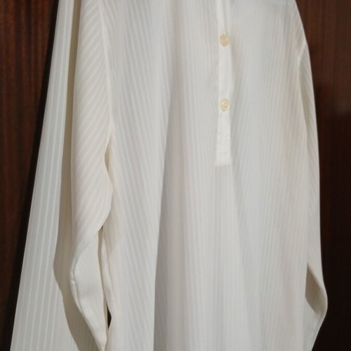 Pop Mari women's off-white striped shirt tunic, size M-L