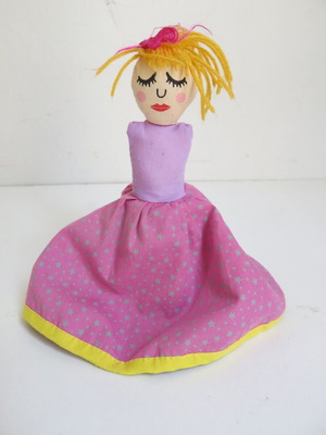 Double-sided glove puppet used from Tiger (girl/cat)