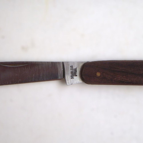 Traditional Vaccination Folding Knife used, stainless steel blade