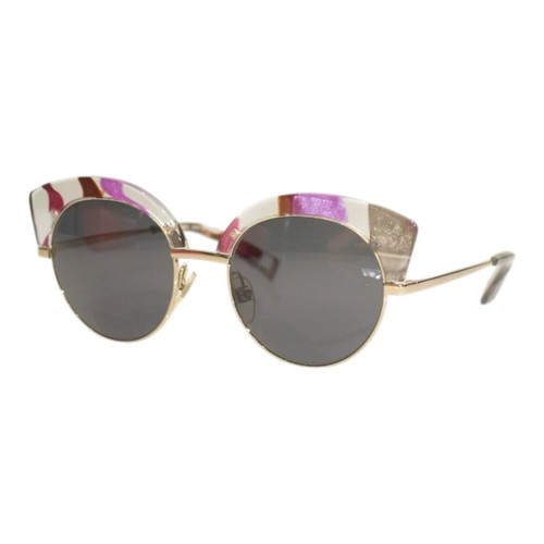 Alain Mikli Paris Fauvette round cat eye sunglasses, gold multicolor