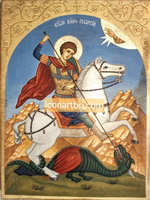 Εικόνα του Αγίου Γεωργίου πάνω σε άλογο 24x18 εκ νέα