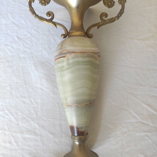 Vintage onyx amphora with bronze in excellent condition