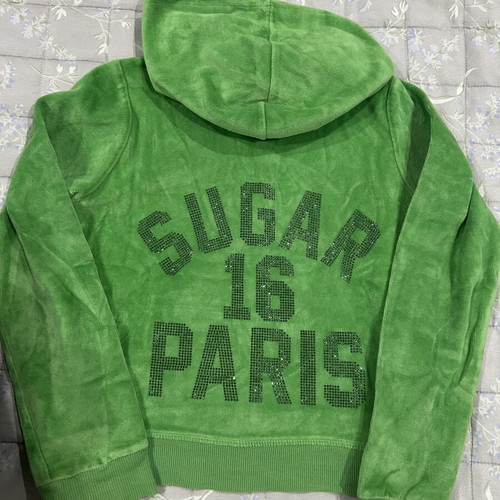Hooded jacket for girl used, green, size 128 cm