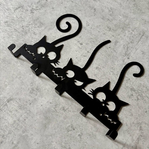 Metal hanger key holder with cats new