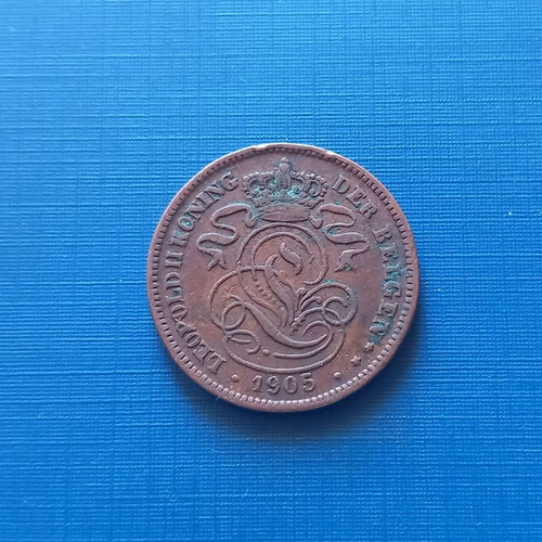 Belgium 2 cent 1905 coin like new, Flemish