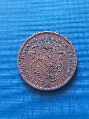 Belgium 2 cent 1905 coin like new, Flemish
