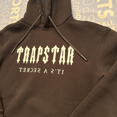 Trapstar hoodie black with white logo, like new