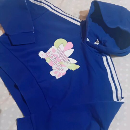 Adidas crop hoodie for girls 9-10 years like new, blue