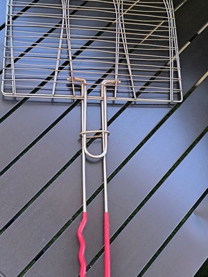 Double Stainless Steel Grilling Rack 28x28 cm like new with Lock