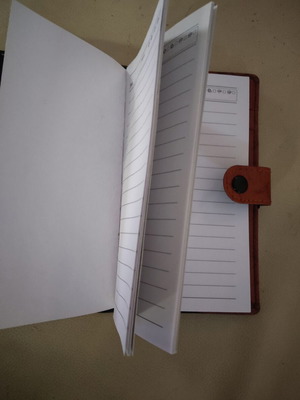 Chenbo pocket diary with brown faux leather cover, like new