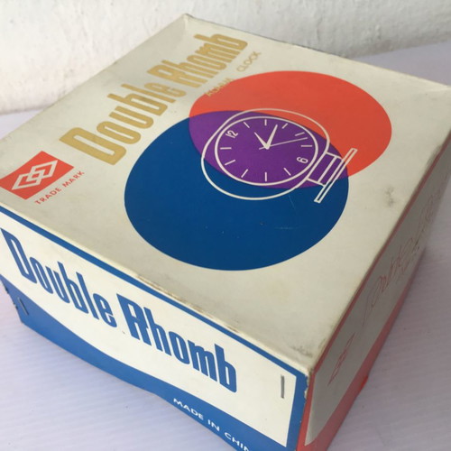 Double Rhomb table alarm clock new, analog