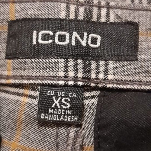 Icono Checked High-Waist Pants Grey New XS