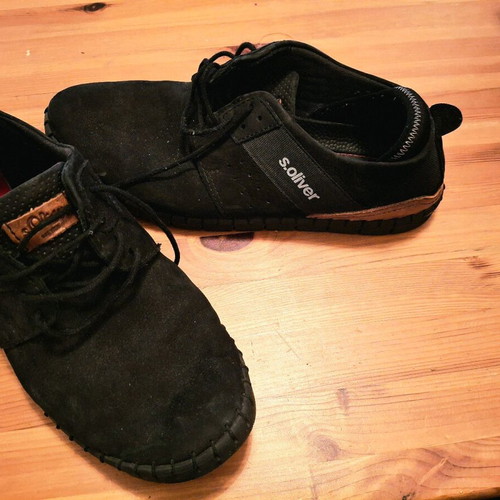 Men's leather sneakers s'Oliver size 43 like new, black suede