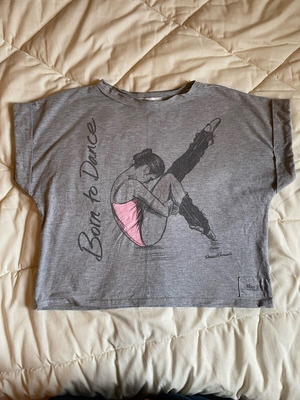 Miss Ellie Born to Dance grey graphic tee like new, size S/M
