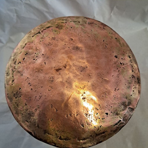 Copper vessel handmade 1930s used, 2 liters capacity