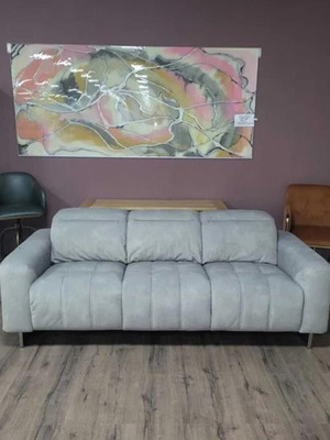 Gray Marvella fabric three-seater sofa new with adjustable backrests