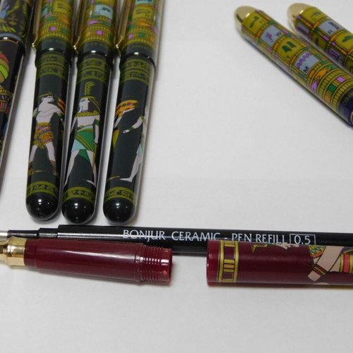 Set of 7 Souvenir Pens with Ancient Egypt Pharaoh Theme, Collectible