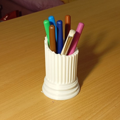 3D Printed Pencil Holder Column New, Minimal Design