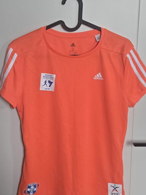 Marathon Athens Adidas T-shirt like new, size S, white and orange