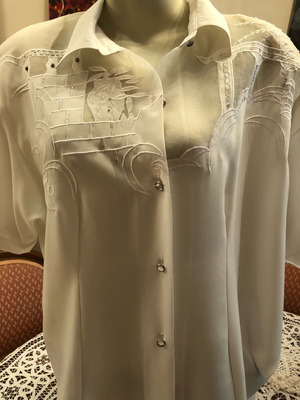 Madrid blouse A-Style new, white with rare embroidery