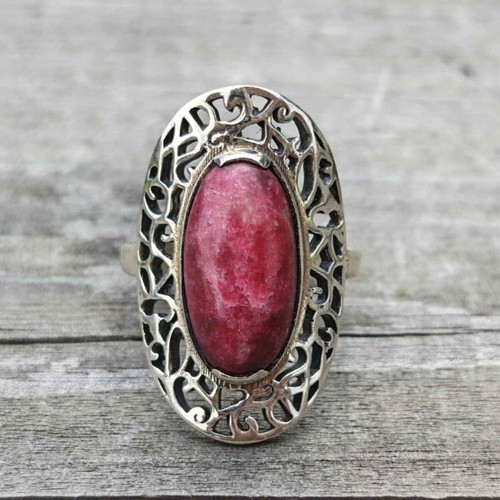 Silver ring with thulite new