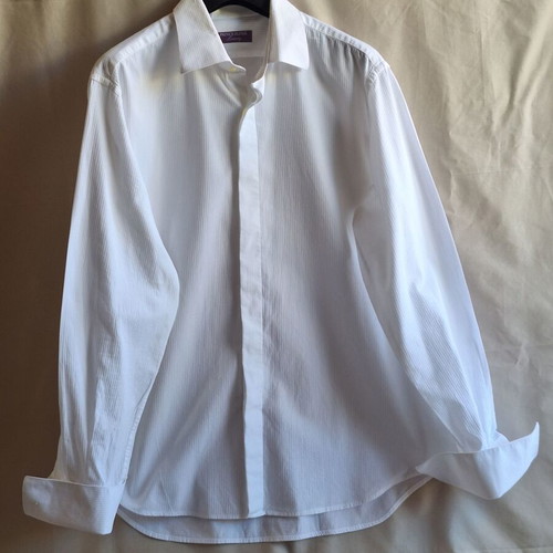 Prince Oliver Luxury XXL men's white dress shirt with French cuffs