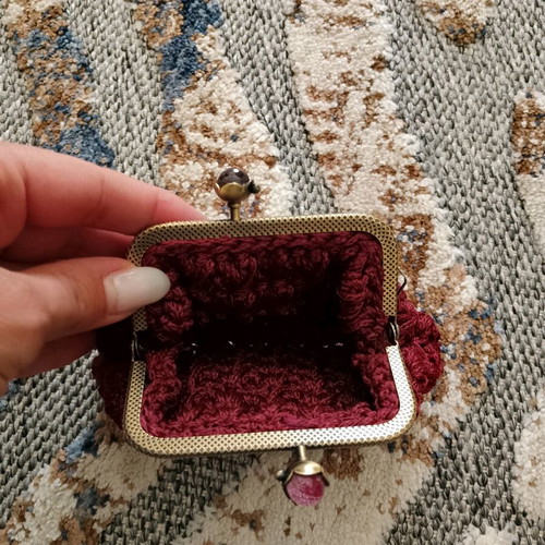 Knitted wallet handmade, new, red
