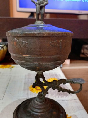 Antique copper and bronze vessel used, 25 cm height