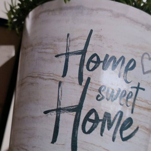 Decorative pot with artificial plant Home Sweet Home new