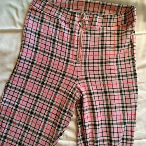 Punk pink checkered leggings pants like new