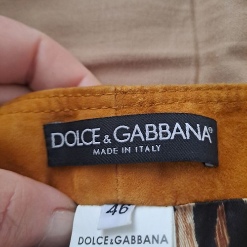 Dolce & Gabbana leather pants size M like new, mustard color