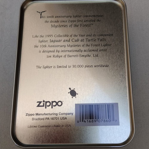 Zippo Mysteries of the Forest 10th Anniversary Limited Edition lighter like new