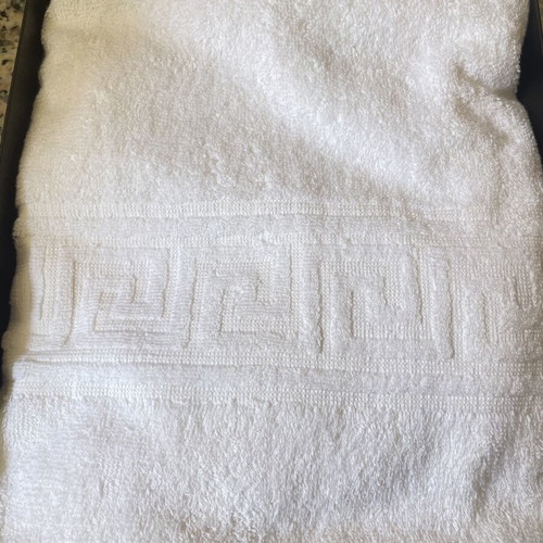 White cotton bathrobe towel, new