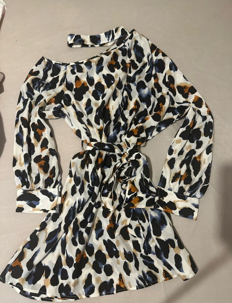 Leopard Summer Mini White Dress
