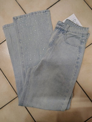 Anel jeans denim pants with rhinestones new, size S