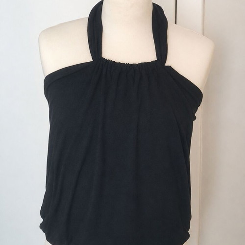 Danoff black halter top, 100% viscose, size S/M