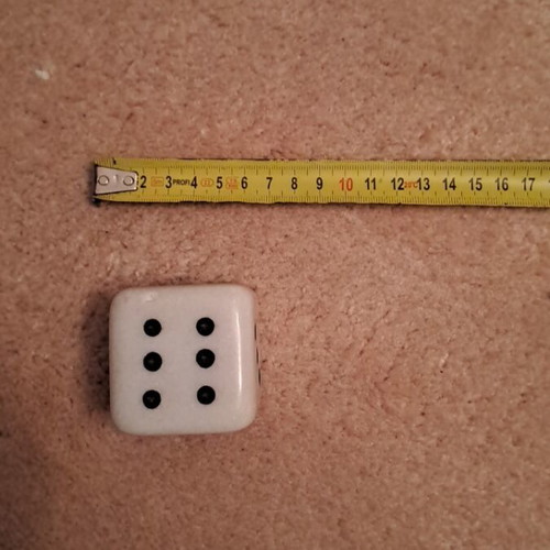 Marble dice set of two, new, 5 cm each, handmade