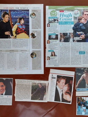 Hugh Grant magazine scraps pack, like new, 7 pieces