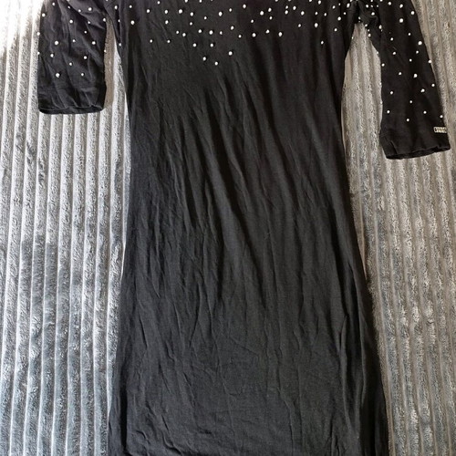 Miss Sixty Dress New Black With Silver Pearls, Size Small
